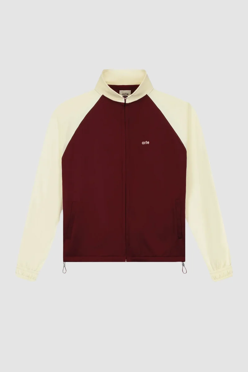 Top de survêtement cardé - Bordeaux/Crème