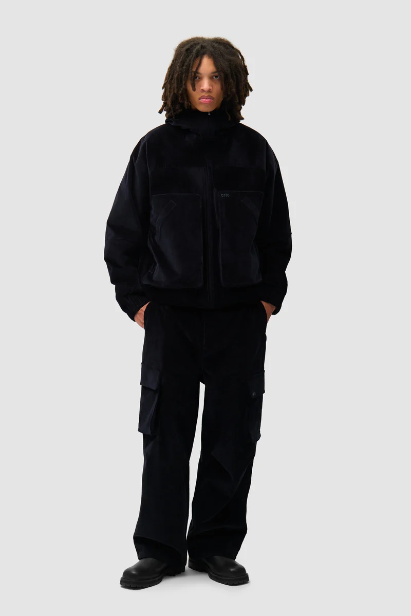 Veste technique en velours côtelé - Marine