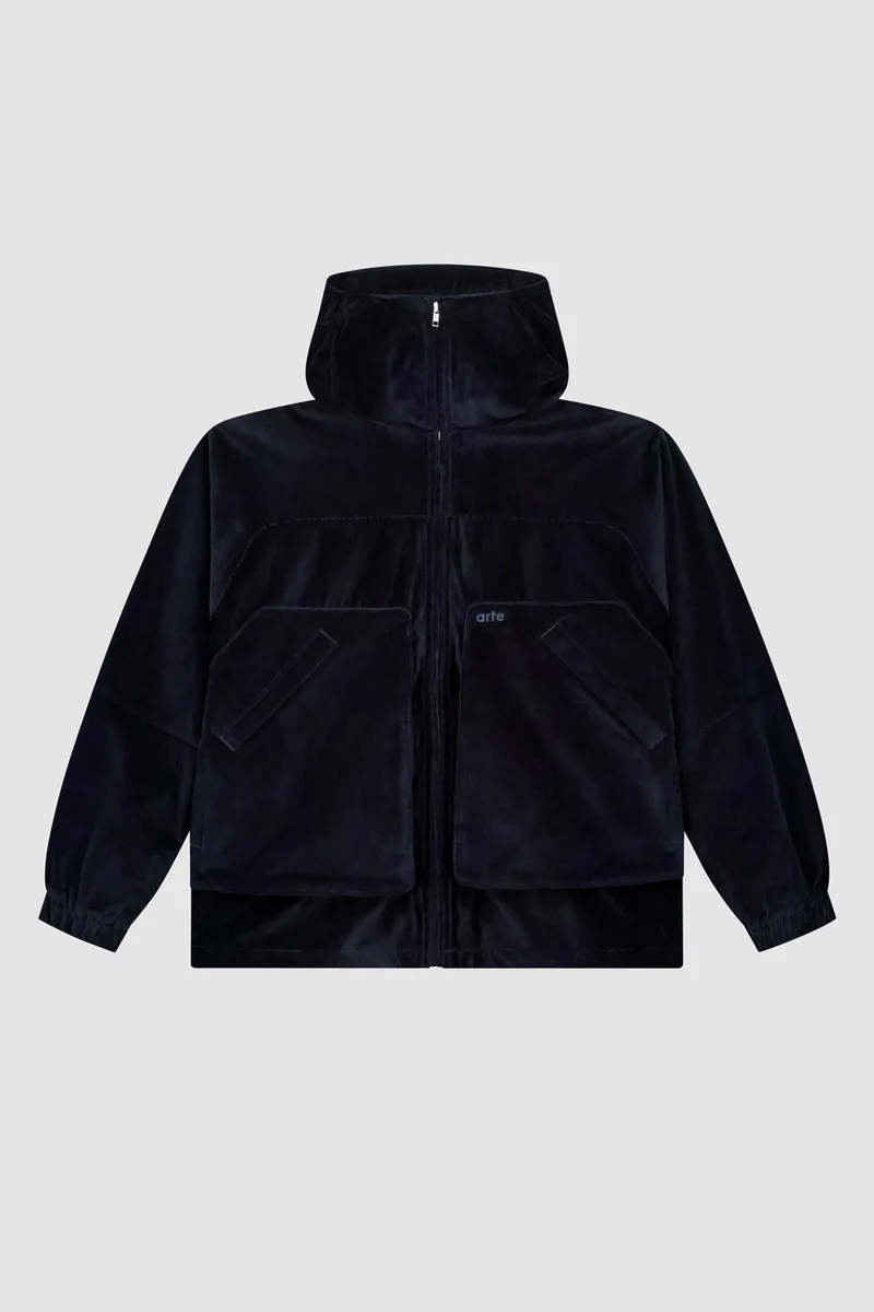 Veste technique en velours côtelé - Marine