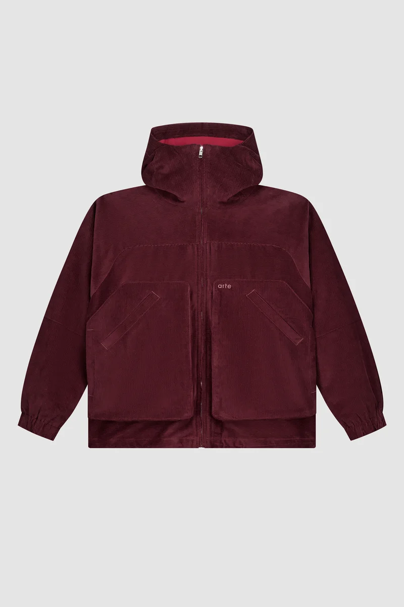 Veste technique en velours côtelé - Bordeaux