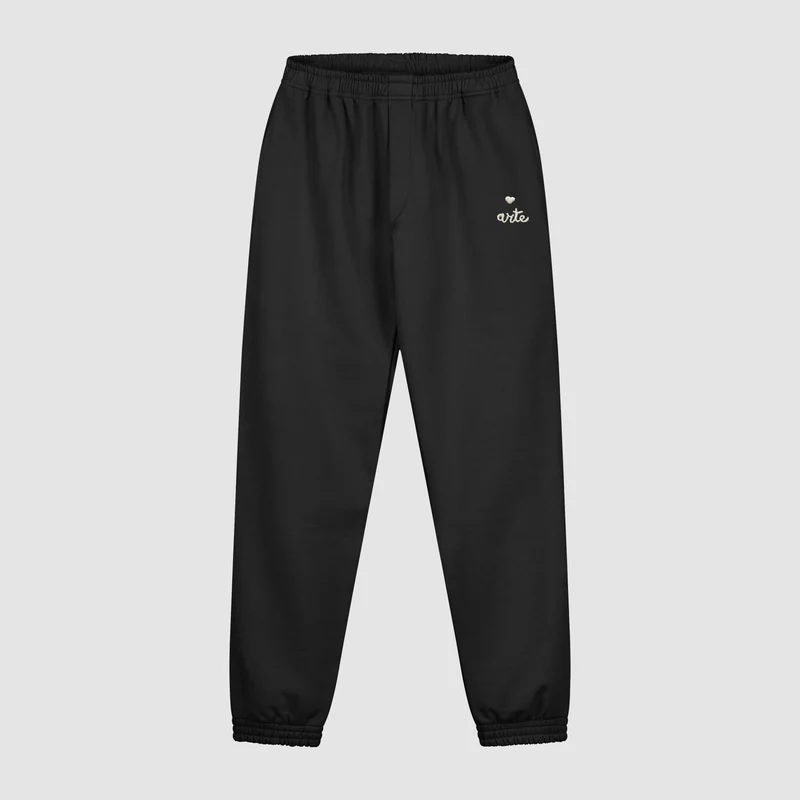 Pantalon de survêtement avec logo en forme de cœur - Noir