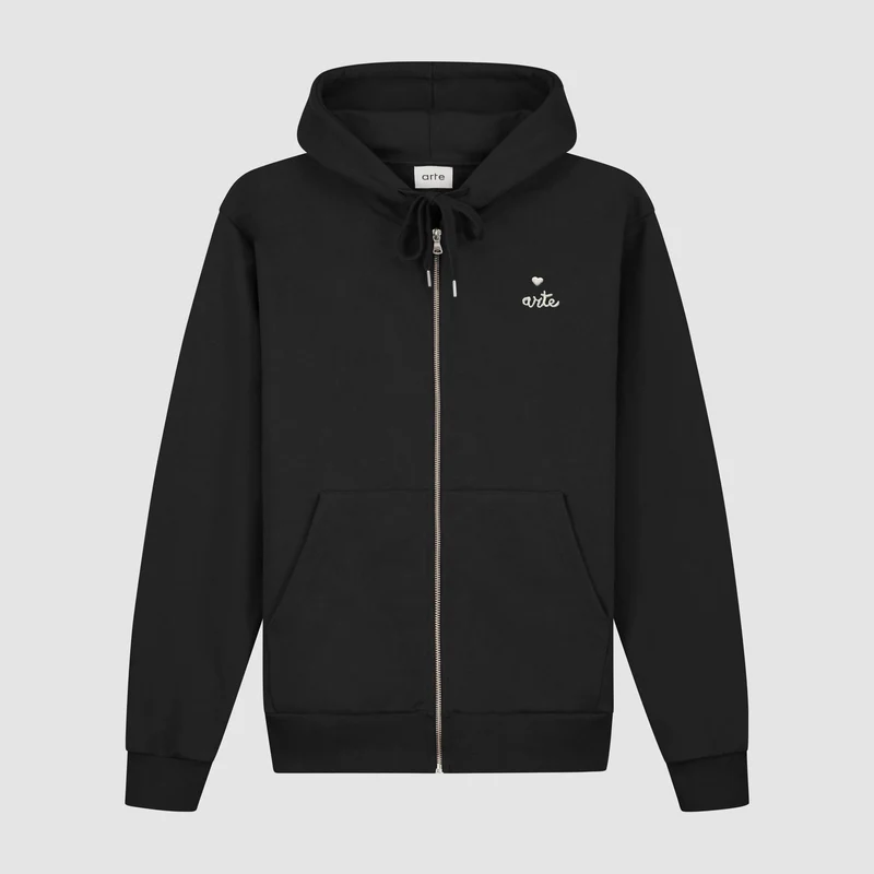 Sweat à capuche zippé Heart - Noir