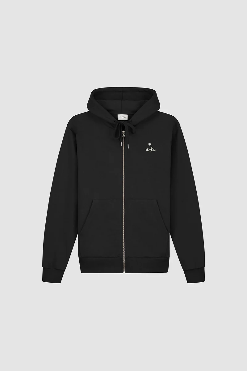 Sweat à capuche zippé Heart - Noir