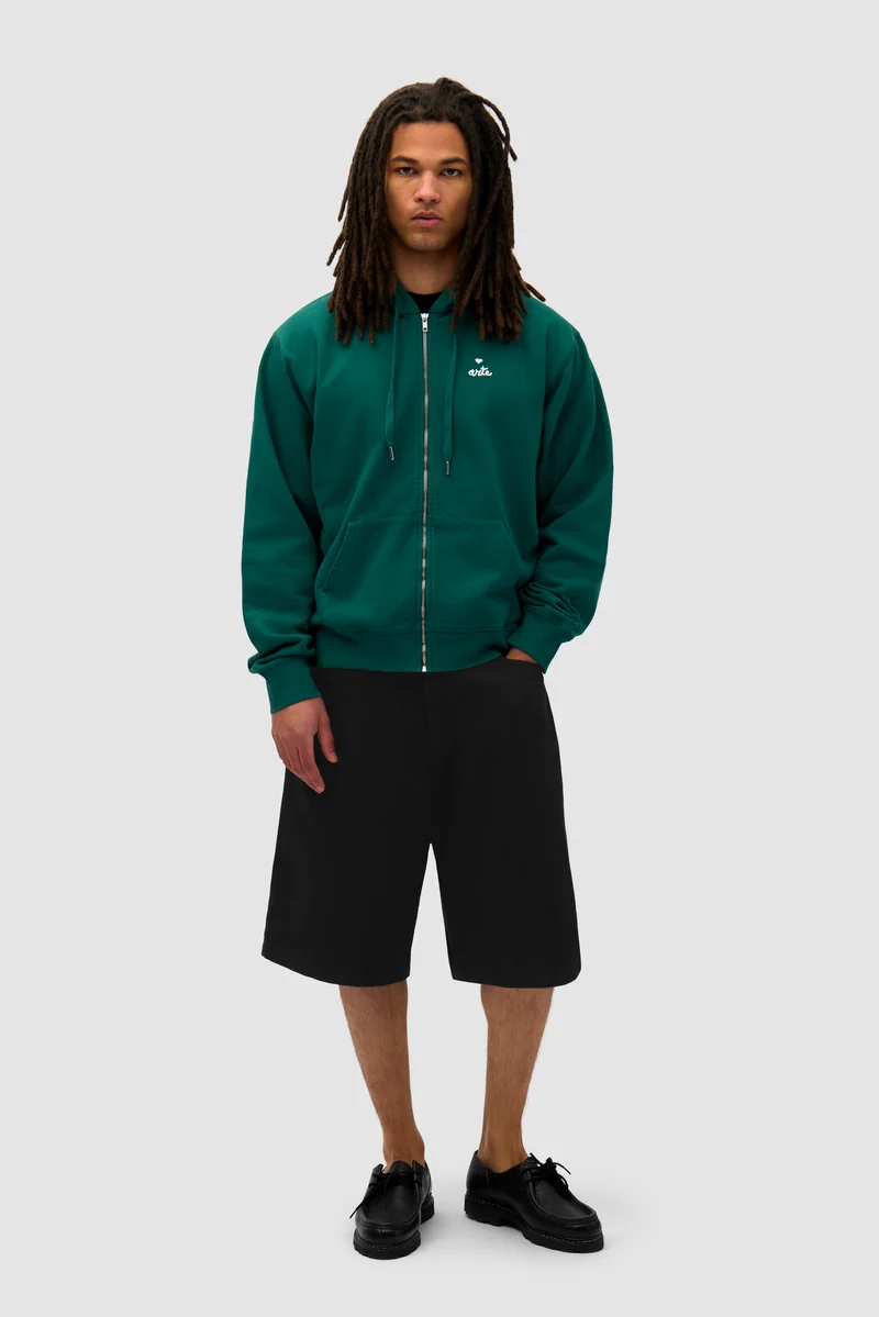 Sweat à capuche zippé Heart - Vert