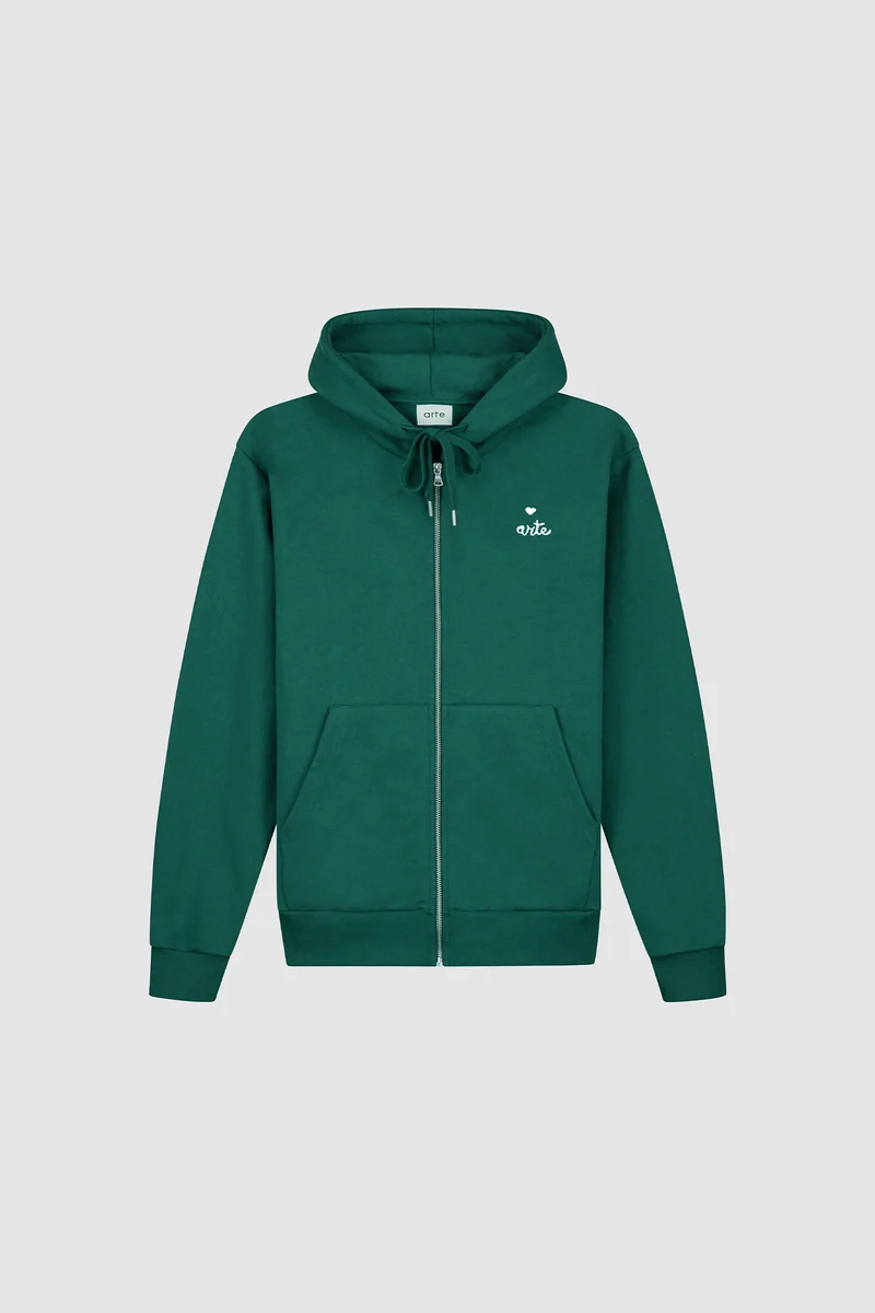 Sweat à capuche zippé Heart - Vert