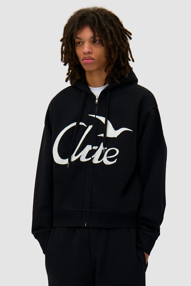 Sweat à capuche zippé - Noir
