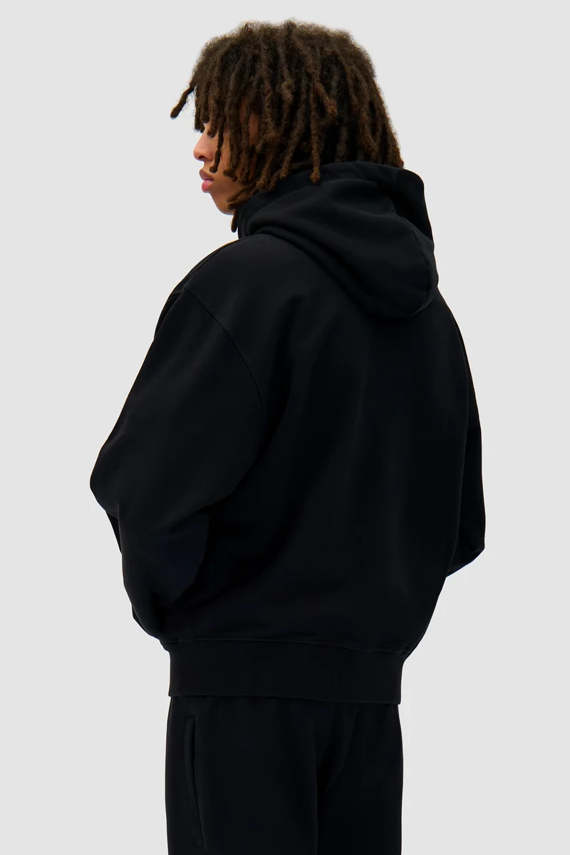 Sweat à capuche zippé - Noir