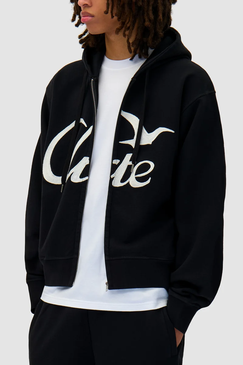 Sweat à capuche zippé - Noir