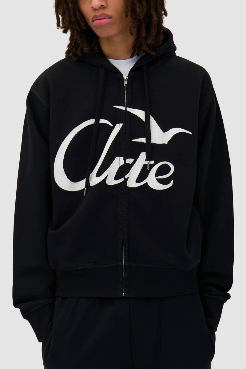 Sweat à capuche zippé - Noir