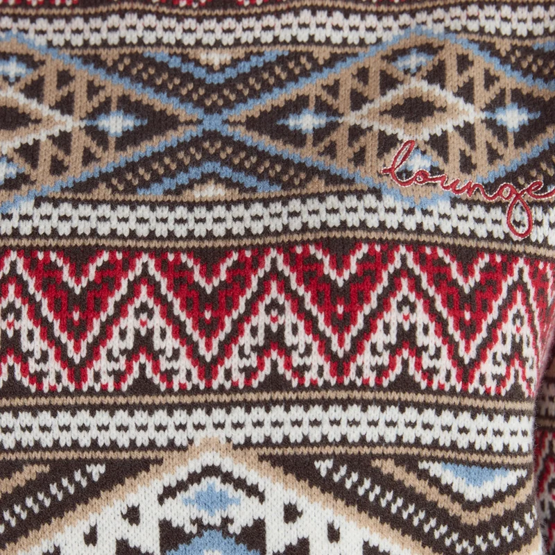 Pull Jacquard - Marron/Rouge