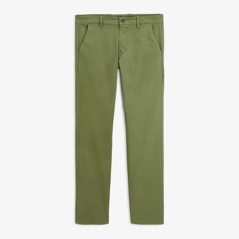 Pantalon coupe confort coton stretch vert thym 702