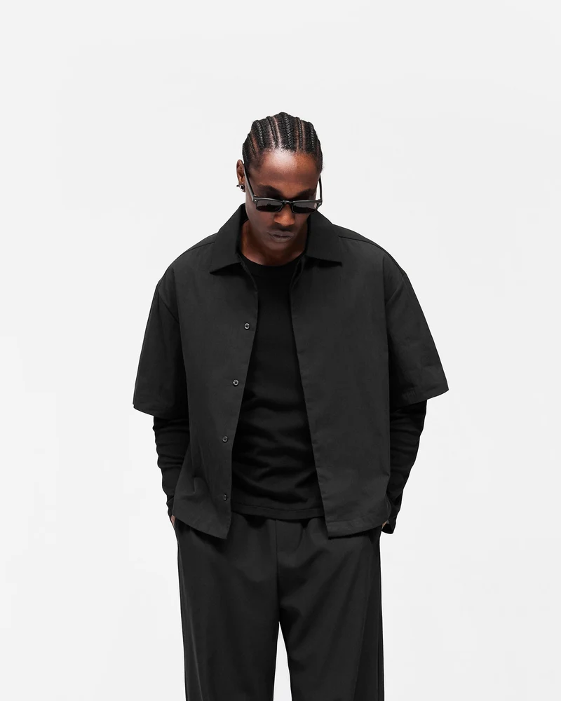 Initial Short Sleeve Shirt - Jet Black