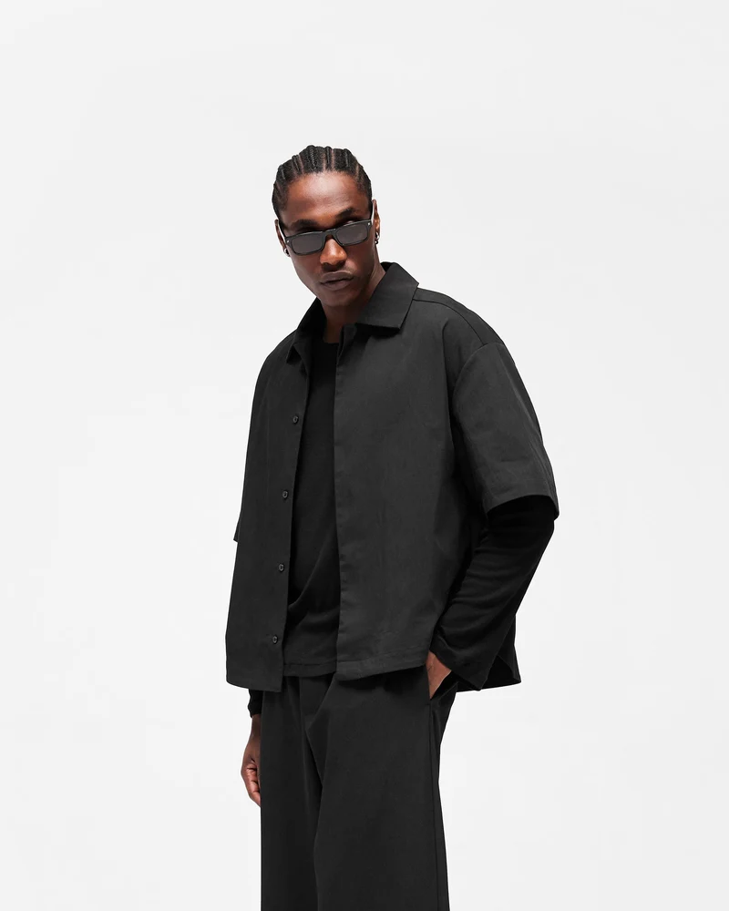 Initial Short Sleeve Shirt - Jet Black