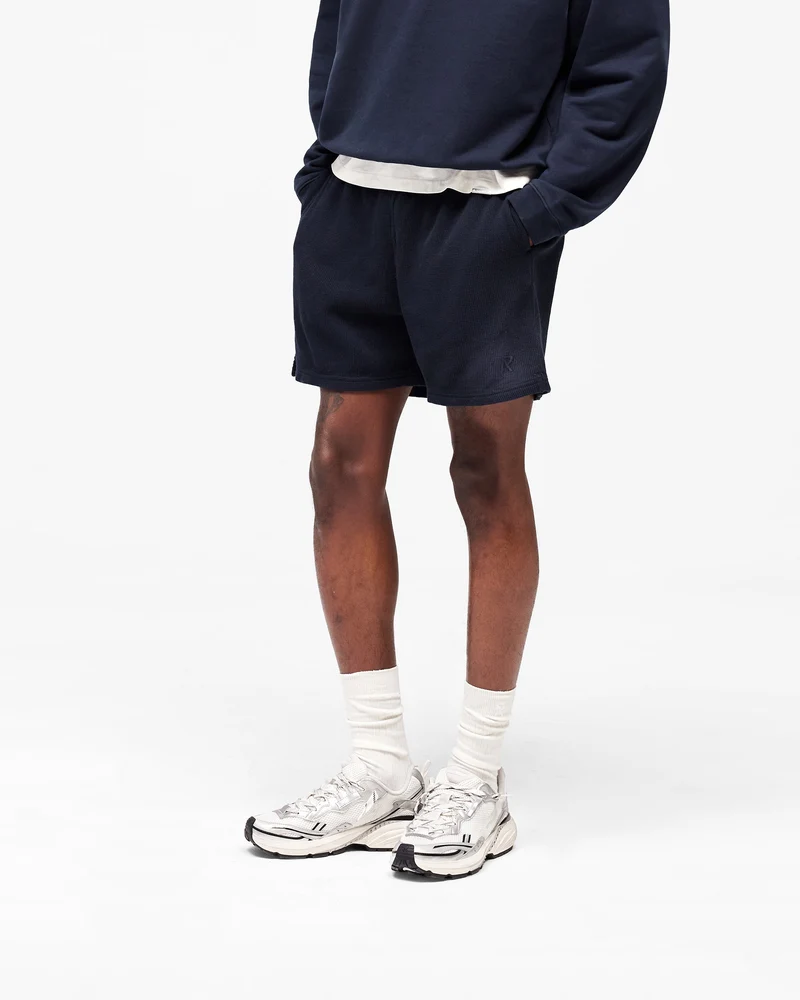 Initial Waffle Shorts - Midnight Navy