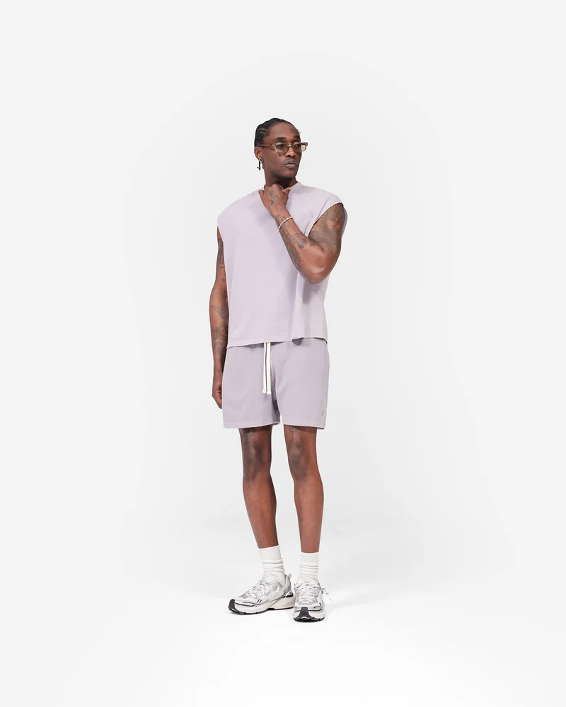 Initial Waffle Shorts- Mist