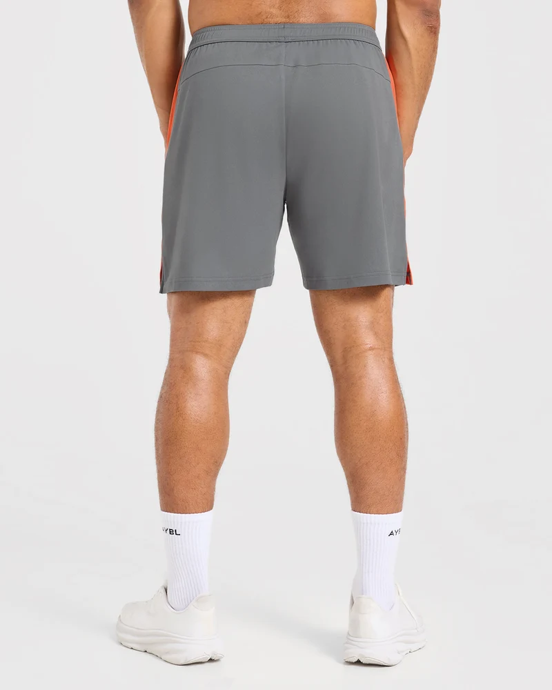 Active Shorts - Charcoal/Orange