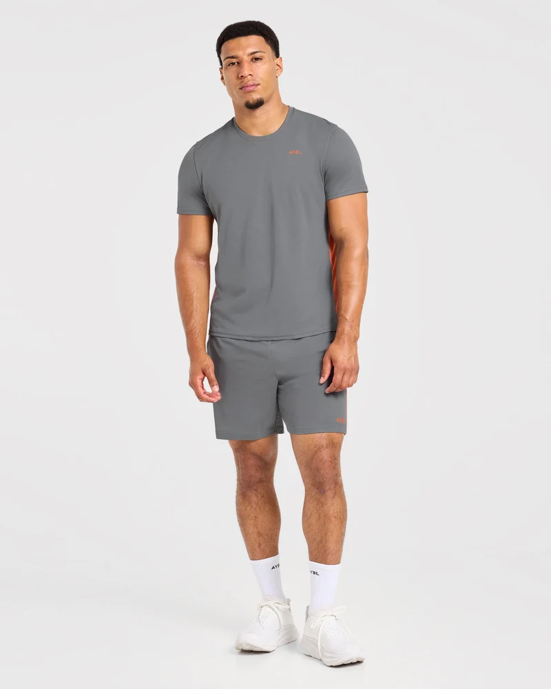 Active Shorts - Charcoal/Orange