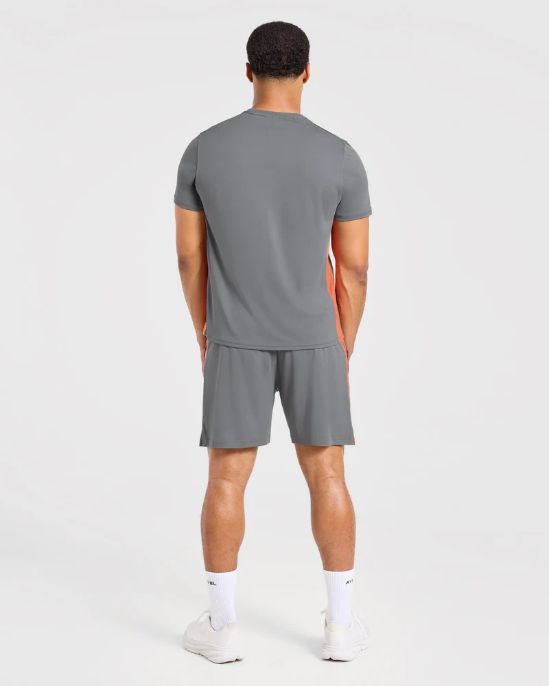 Active Shorts - Charcoal/Orange