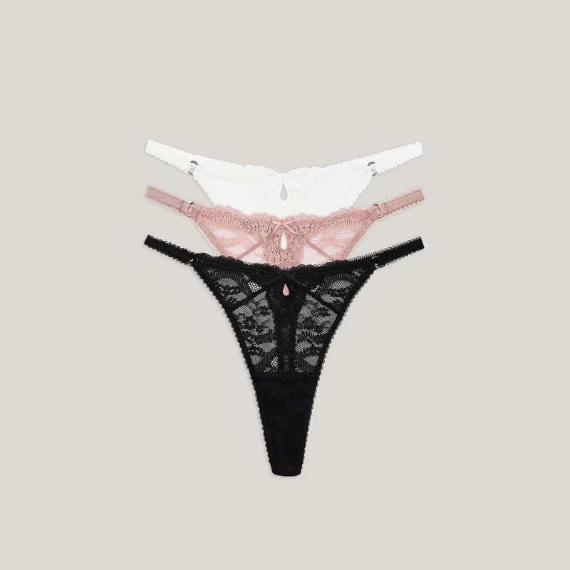 Strings en Dentelle (Lot de 3) - Neutre