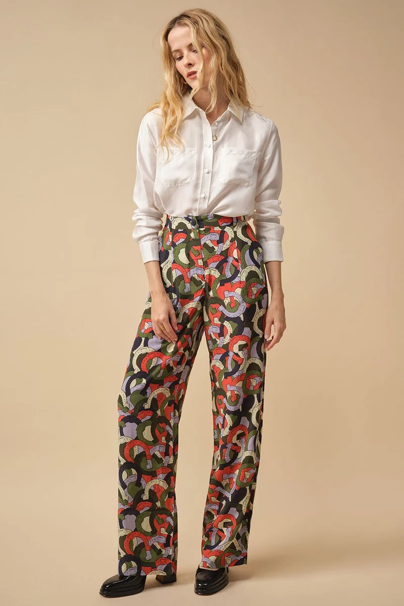 Pantalon Olympe en soie Pégase