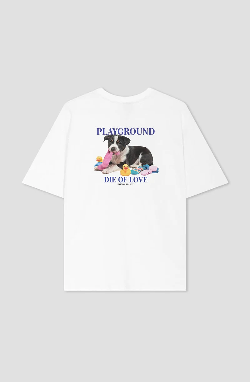 T-shirt Die Of Love en coton biologique blanc