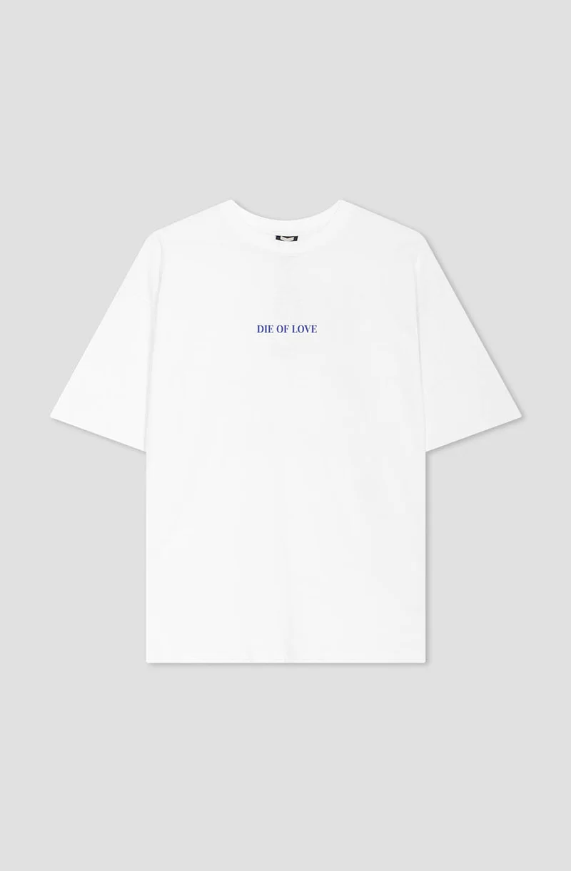 T-shirt Die Of Love en coton biologique blanc