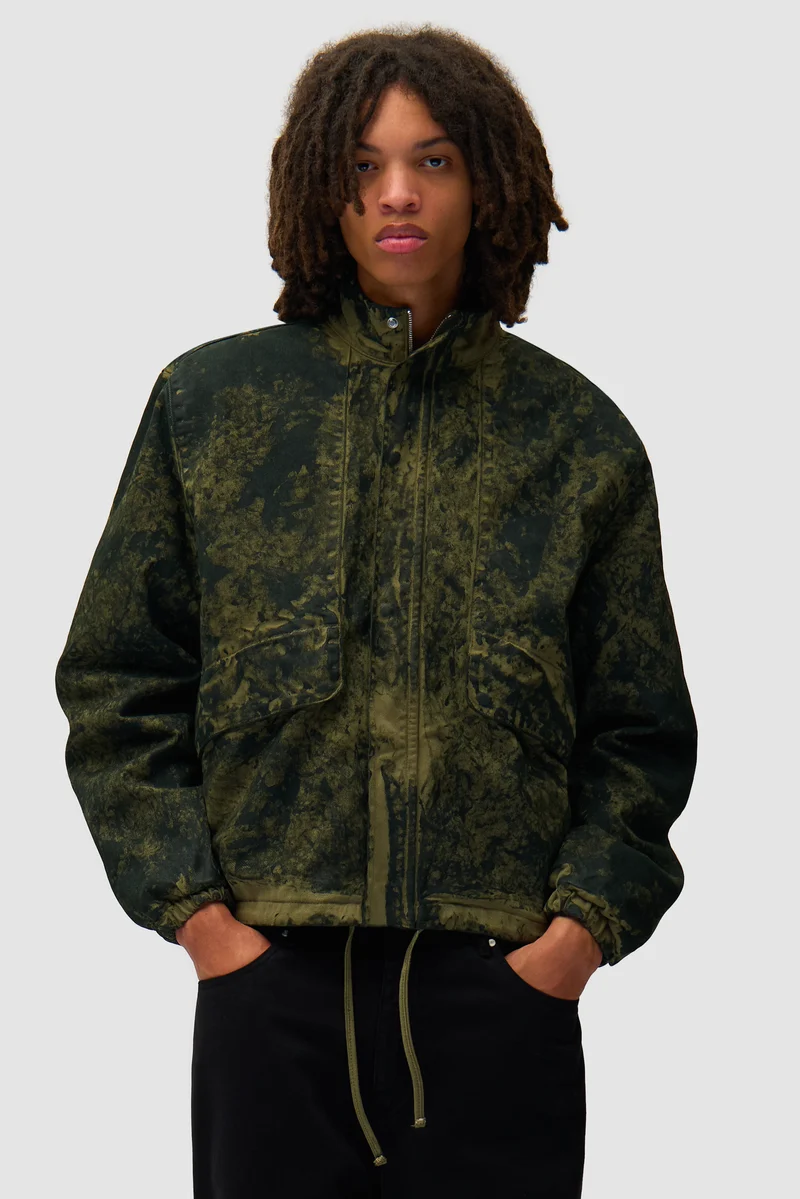 Blouson peinture à l'ancienne - Vert