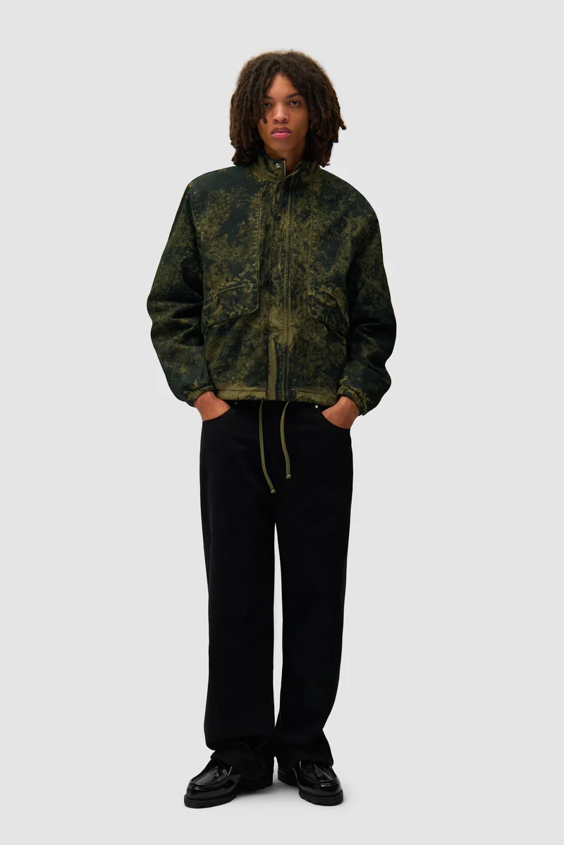 Blouson peinture à l'ancienne - Vert