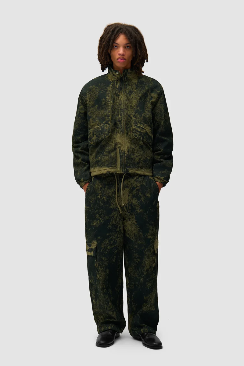 Blouson peinture à l'ancienne - Vert
