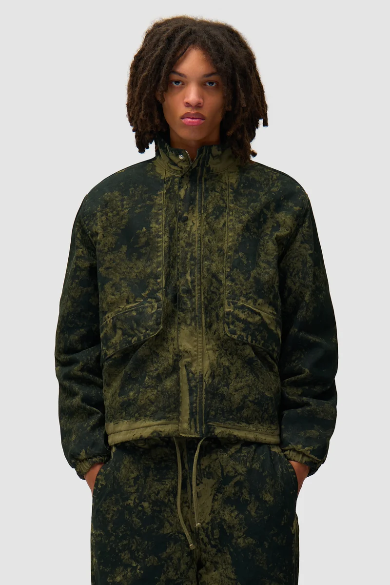 Blouson peinture à l'ancienne - Vert