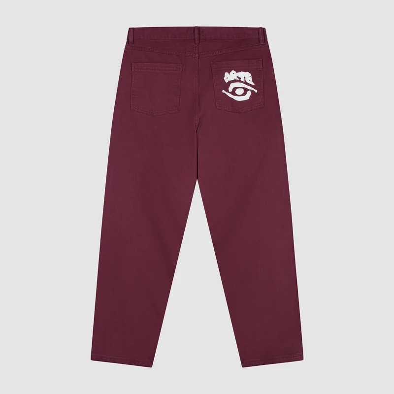 Pantalon graphique à poche arrière - Bordeaux