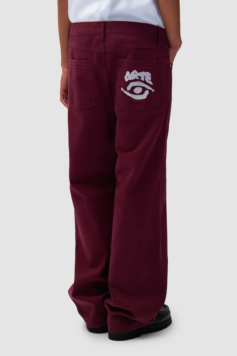 Pantalon graphique à poche arrière - Bordeaux