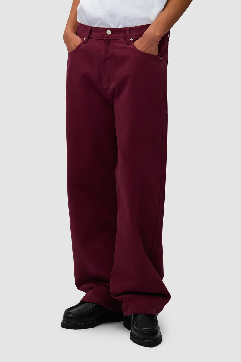 Pantalon graphique à poche arrière - Bordeaux