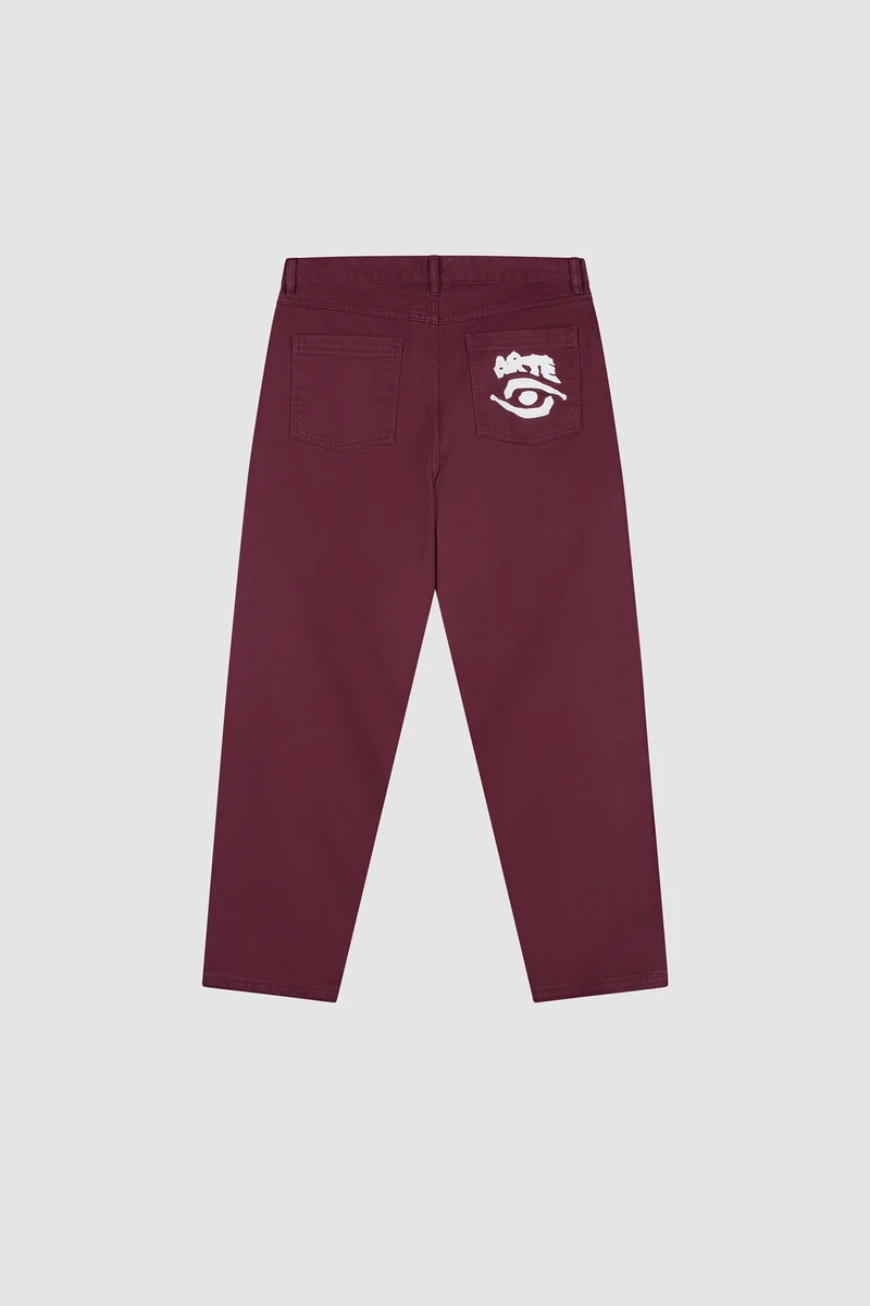 Pantalon graphique à poche arrière - Bordeaux