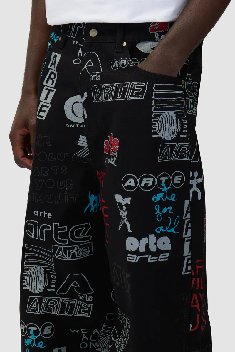 Pantalon Graffiti Allover - Noir