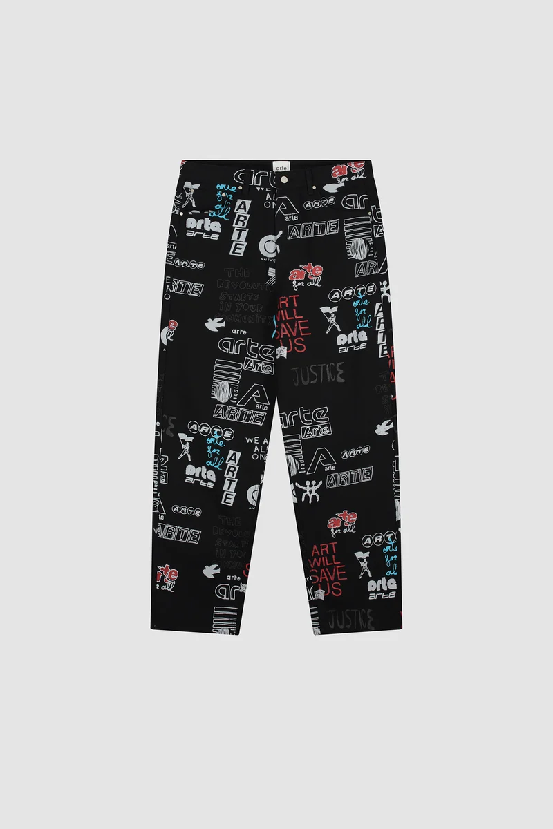Pantalon Graffiti Allover - Noir