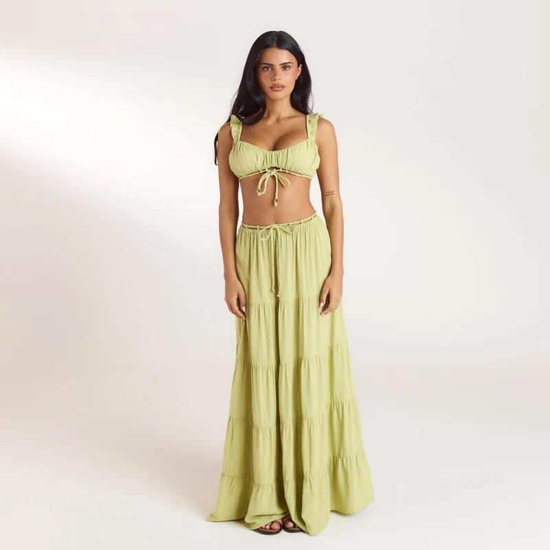 Brassière avec Fronces (Ensemble) - Citron Vert