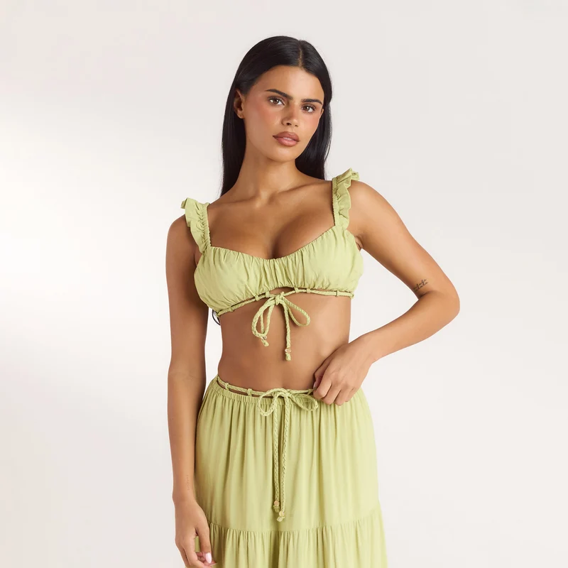 Brassière avec Fronces (Ensemble) - Citron Vert
