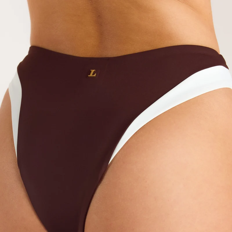Culotte de Bikini Taille Haute Monaco - Chocolat