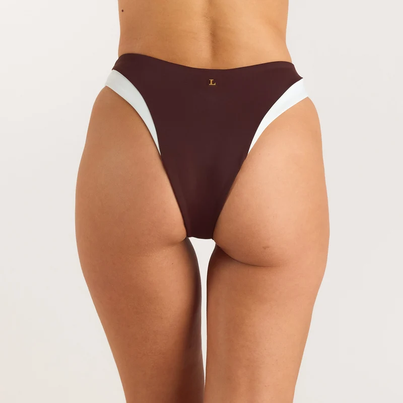 Culotte de Bikini Taille Haute Monaco - Chocolat