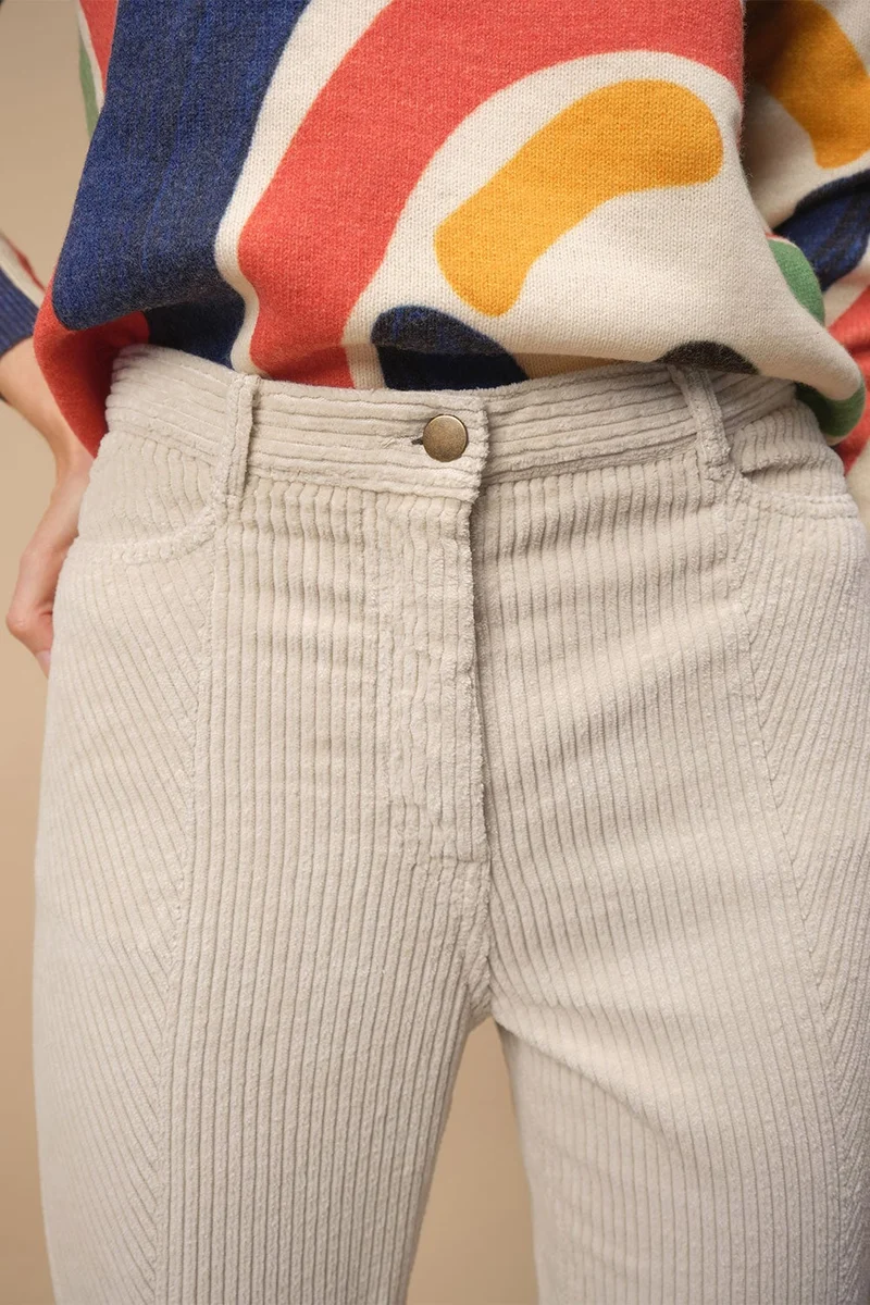 Pantalon Idéaliste en velours Brume