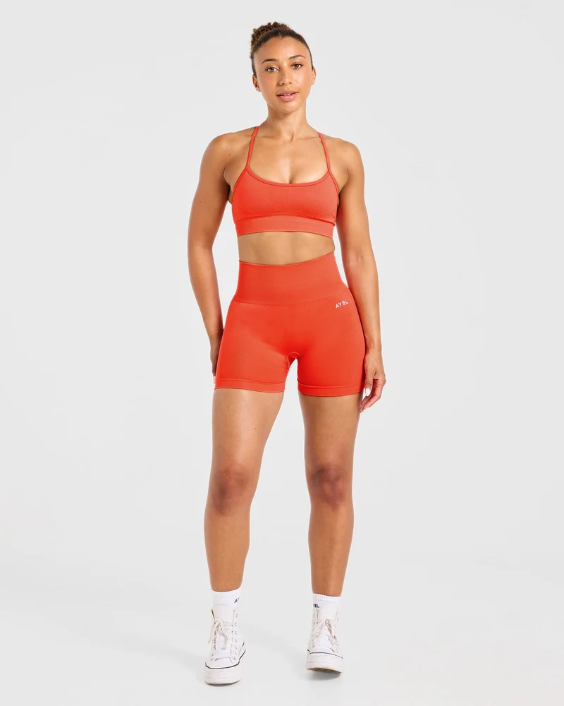 Empower Seamless Shorts - Hot Orange