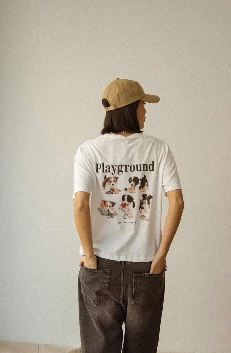T-shirt Washed Naughty Puppies White