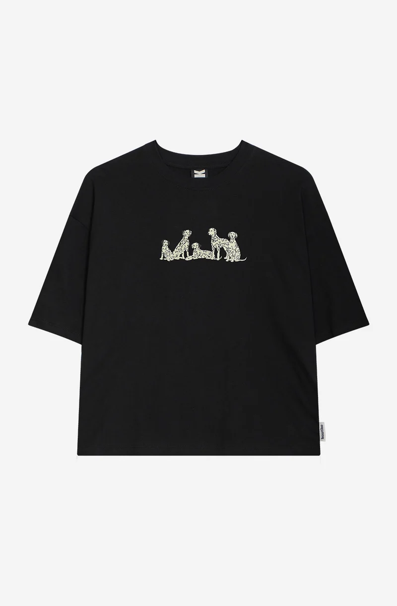 T-shirt court Dalmatas noir