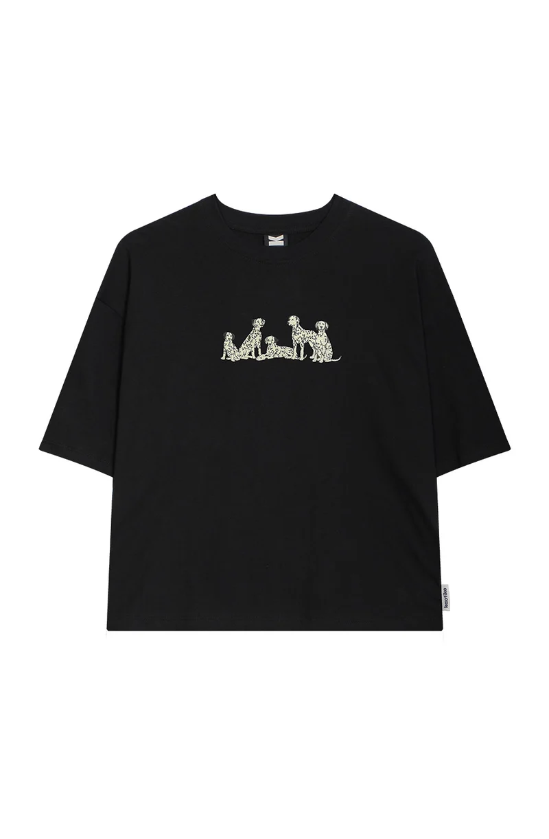 T-shirt court Dalmatas noir