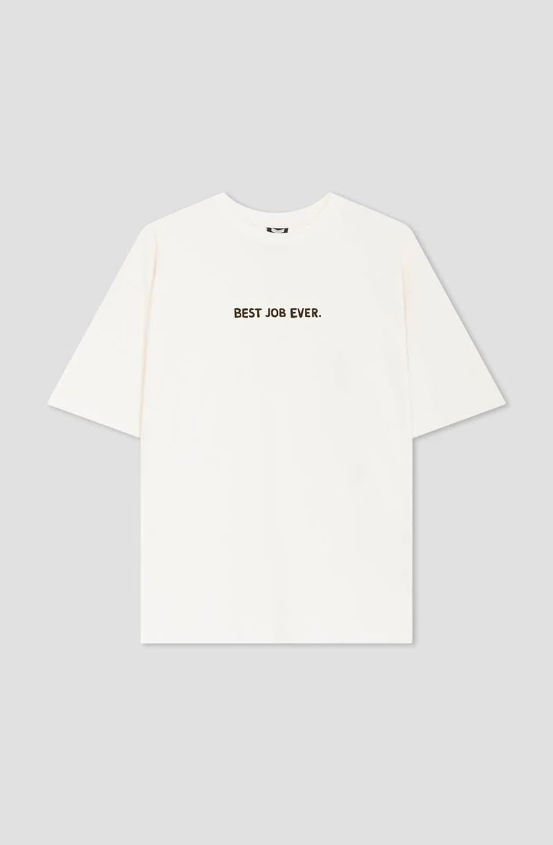 Best Job Ever T-Shirt en coton bio ivoire