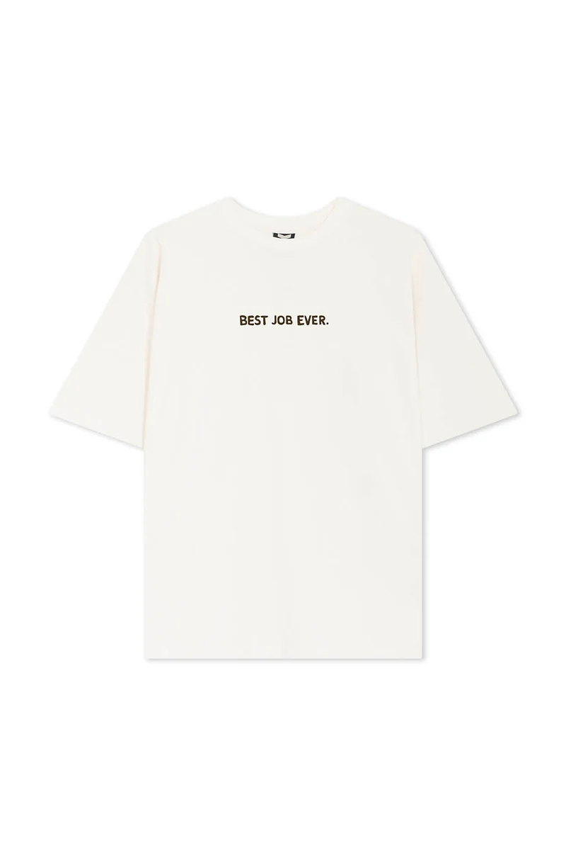 Best Job Ever T-Shirt en coton bio ivoire