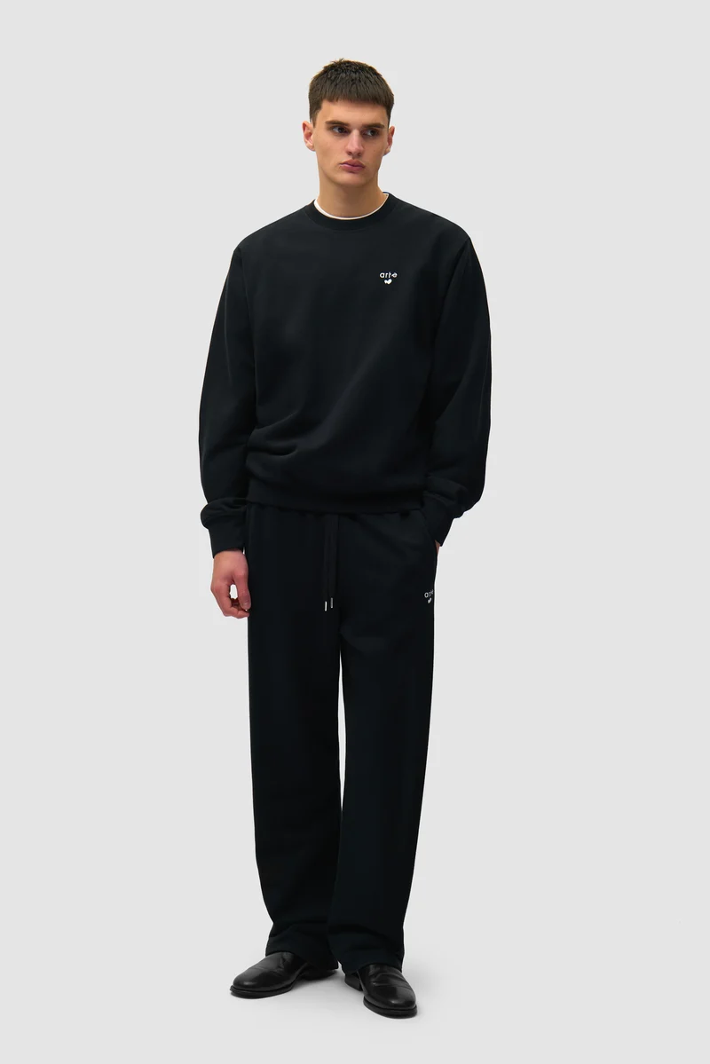 Pantalon de survêtement avec logo en forme de cœur - Noir