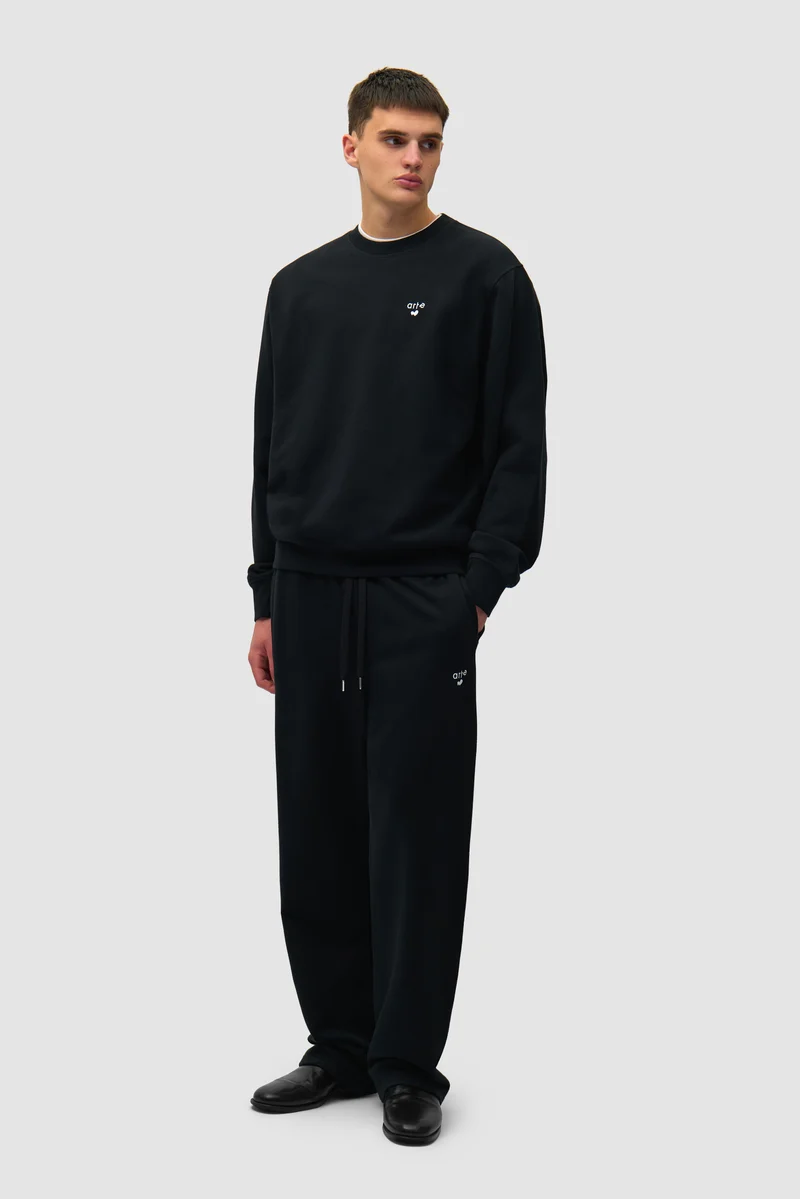 Pantalon de survêtement avec logo en forme de cœur - Noir