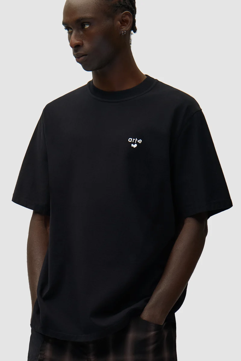 T-shirt avec logo en forme de cœur - Noir